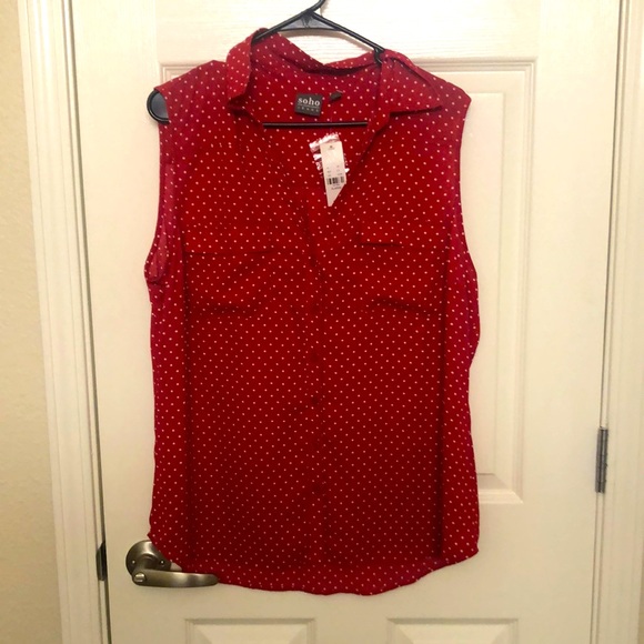 New York & Company Tops - Red and white polka dot NY&Co tank